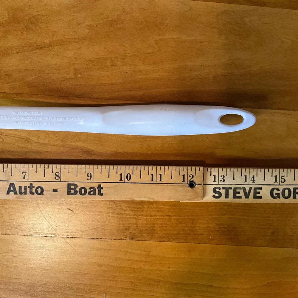 Vintage White Melamine Ladle Kitchen Utensil Heat Resistant‎ Up To 240F Heavy